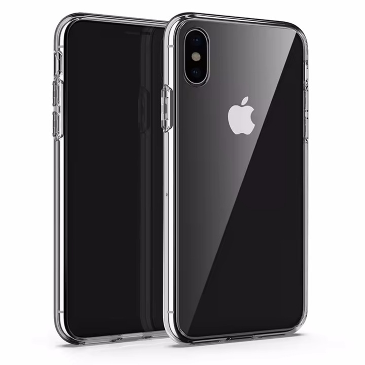 Védőtok iPhone X / XS-hez, enkourakoko®, szilikon, ultravékony, átlátszó