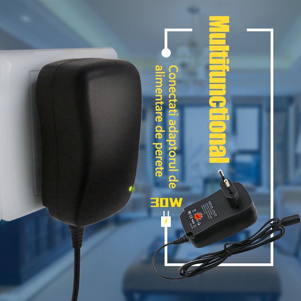 Alimentator Stabilizat Reglabil, REDKID®, 30 W, 3V-12V, 8 porturi ...