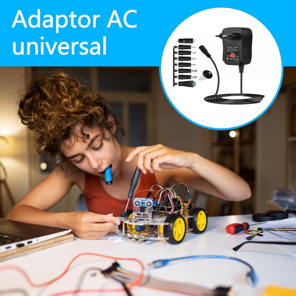 Alimentator Stabilizat Reglabil, REDKID®, 30 W, 3V-12V, 8 porturi ...