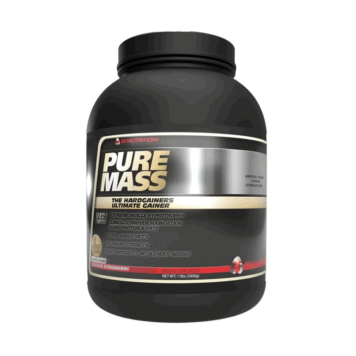 Supliment alimentar pentru cresterea greutatii si a masei musculare, Pure Mass, Vanilie, IQ Nutrition, 5000 g
