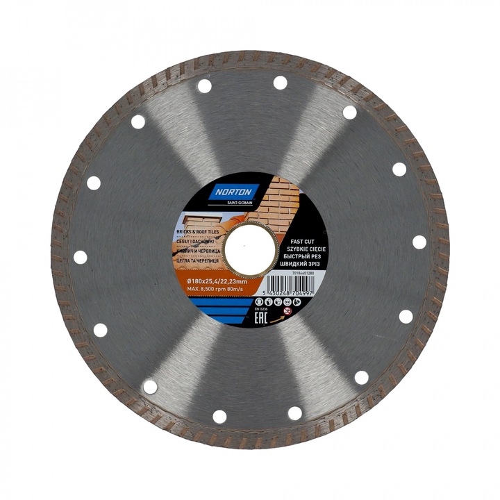 Disc de taiere diamant Norton CEE Bricks & Tiles O180x25, 44/22, 23 mm