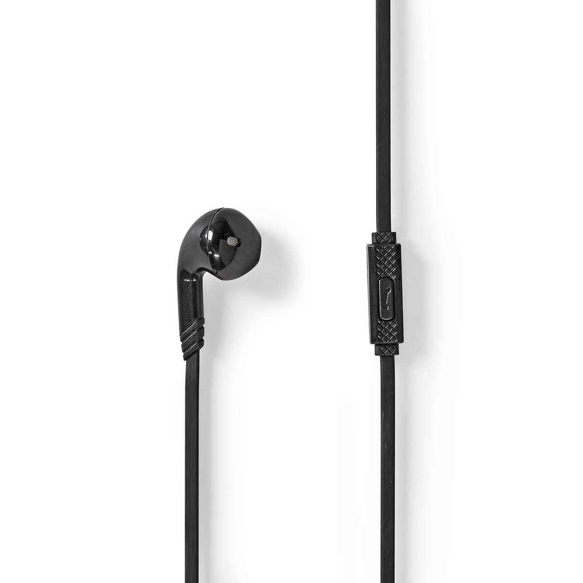 Casti cu fir, 3,5 mm, Lungime cablu: 1,20 m, Microfon incorporat, Control volum, Negru