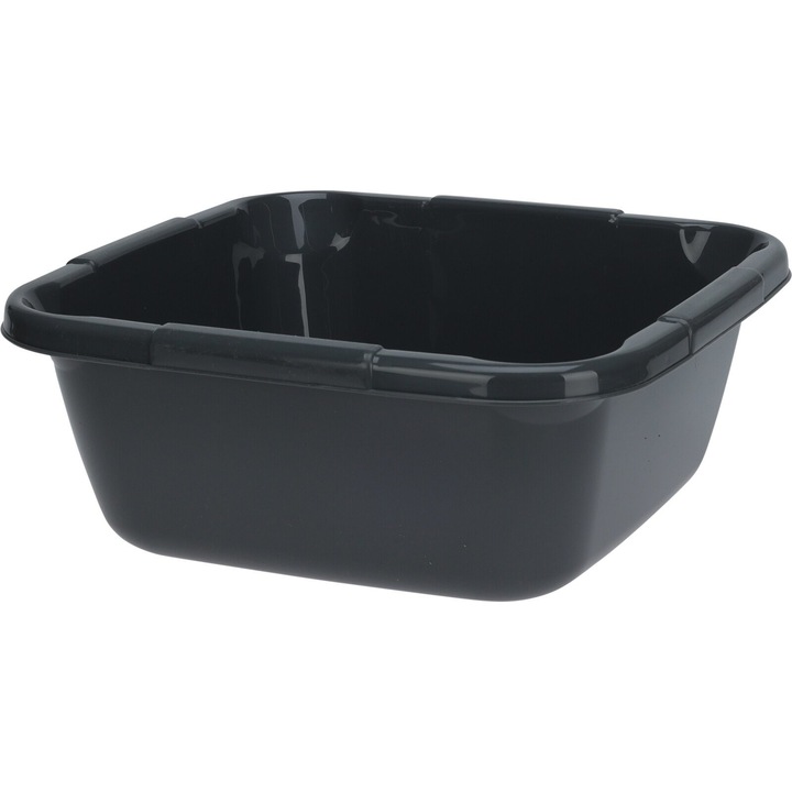 Négyzet alakú tál, Excellent Houseware, polipropilén, 29x29x12 cm, 6 l, fekete
