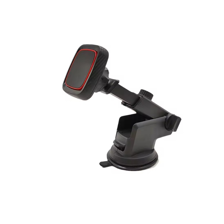 Suport de telefon magnetic cu rotatie de 360 ​​de grade, telescopic, cu ventuza, Negru