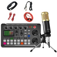 Mixer Audio Profesional, Zggzerg, F998, Cu BM800 microfon, 16 efecte sonore, Voice change, Zgomot redus, Audio stereo, Conexiune bluetooth, Cu interfata USB, Pentru streaming, podcasting, gaming, 191 x 118 x 45mm, Negru