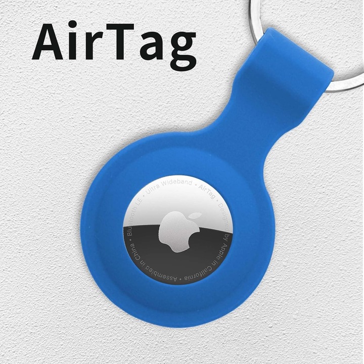 Airtag, microtwill, otel inoxidabil, albastru inchis