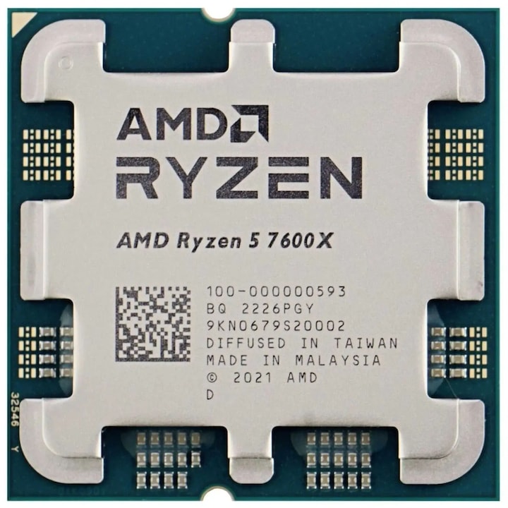 Процесор AMD RYZEN 5 7600X TRAY 6-Core 4.7 GHz (5.3 GHz Turbo) 32MB/105W/AM5, No Cooler
