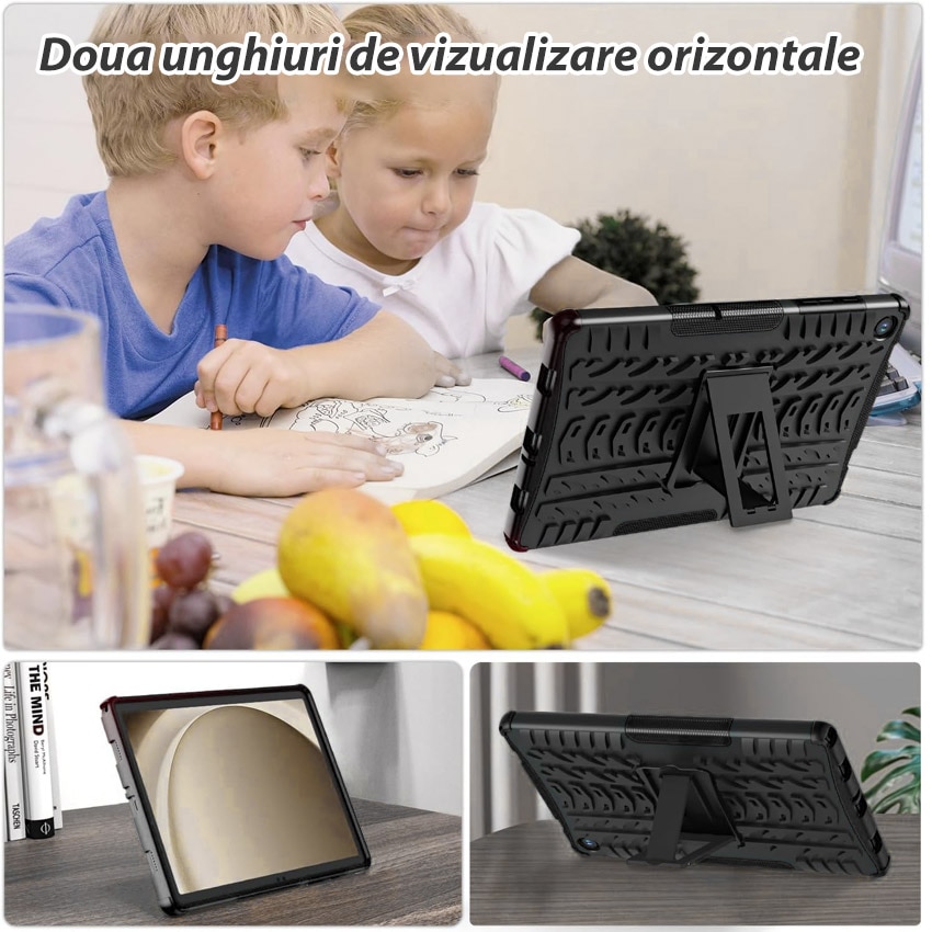 Husa tablete, Chucai pentru Samsung Galaxy Tab A9 Plus 11 inch, Shockproof cu Stand, Negru/Gri
