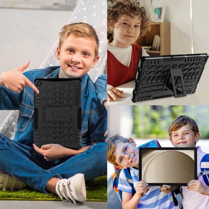 Husa tablete, Chucai pentru Samsung Galaxy Tab A9 Plus 11 inch, Shockproof cu Stand, Negru/Gri