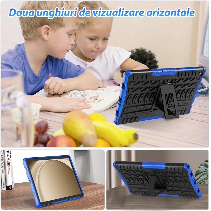 Husa tablete, Chucai pentru Samsung Galaxy Tab A9 Plus 11 inch, Shockproof cu Stand, Negru/Albastru