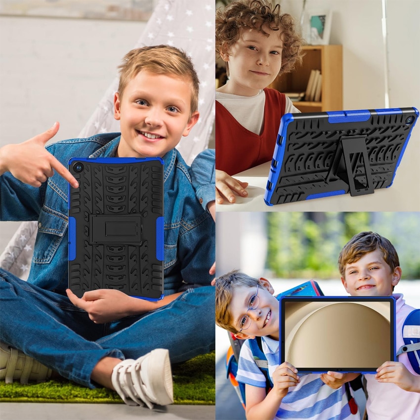 Husa tablete, Chucai pentru Samsung Galaxy Tab A9 Plus 11 inch, Shockproof cu Stand, Negru/Albastru