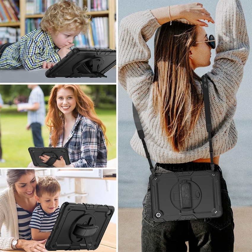 Husa tableta, Chucai, Samsung Galaxy Tab A9 Plus 11 inch, curea, negru