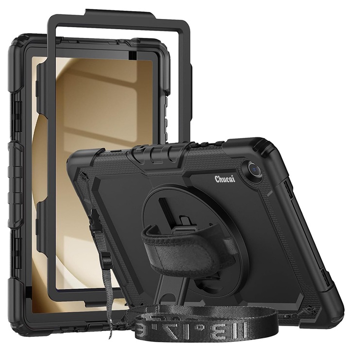 Tablet tok, Chucai, Samsung Galaxy Tab A9 Plus 11 hüvelykes, szíj, fekete