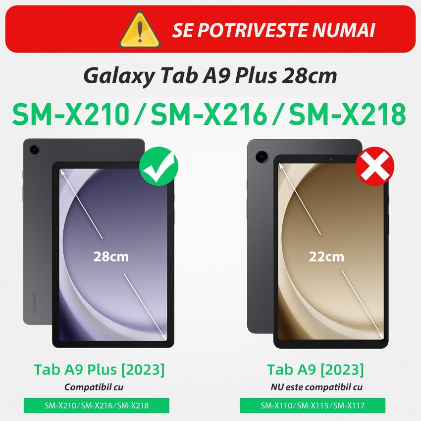 Husa tableta, Chucai, Samsung Galaxy Tab A9 Plus 11 inch, curea, negru