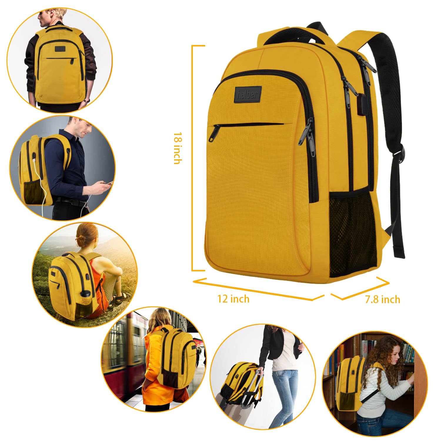 Rucsac Laptop, halber, Pro, Style & Storage, 15.6", Auriu