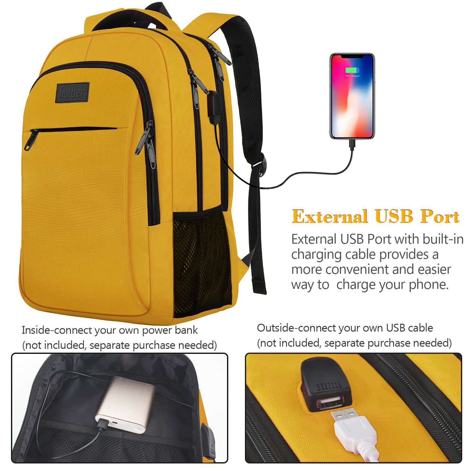 Rucsac Laptop, halber, Pro, Style & Storage, 15.6", Auriu