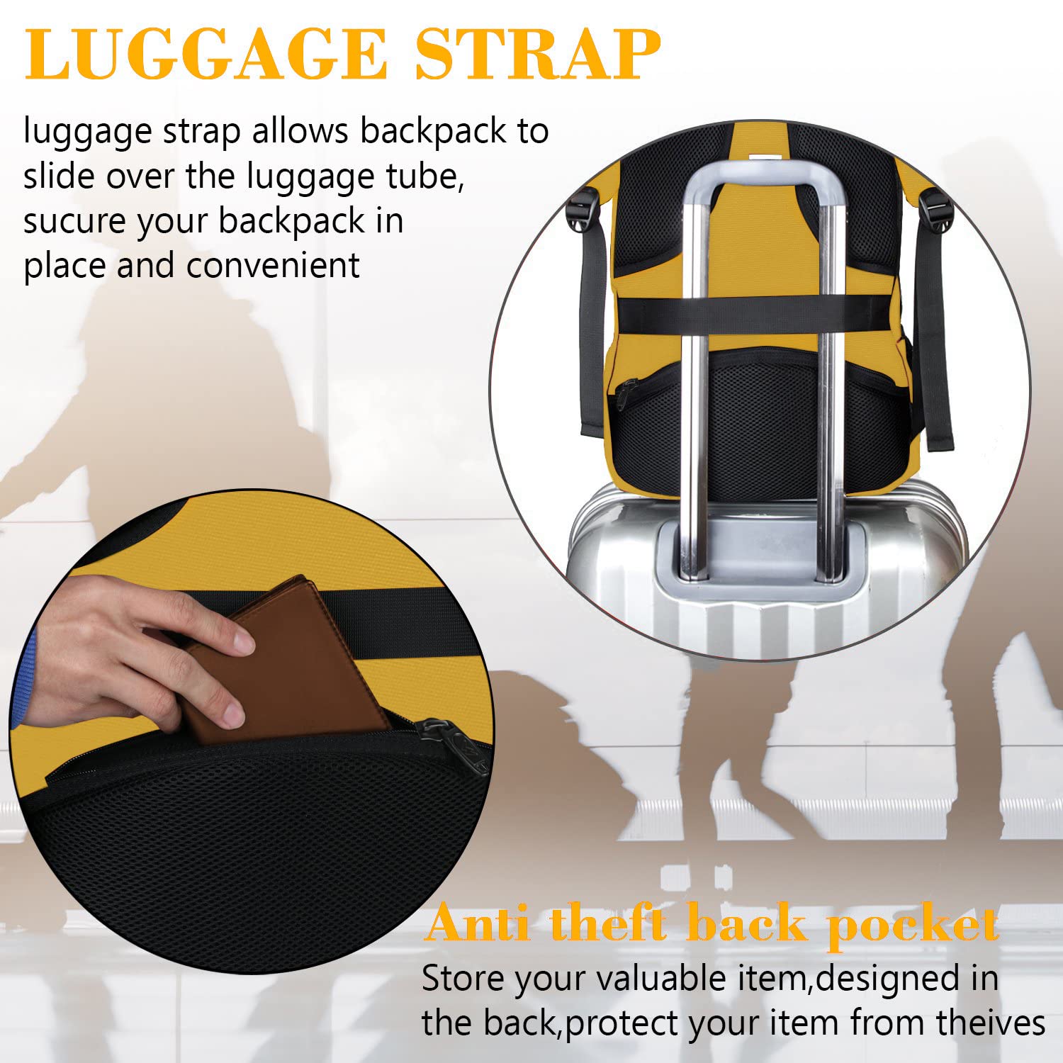 Rucsac Laptop, halber, Pro, Style & Storage, 15.6", Auriu