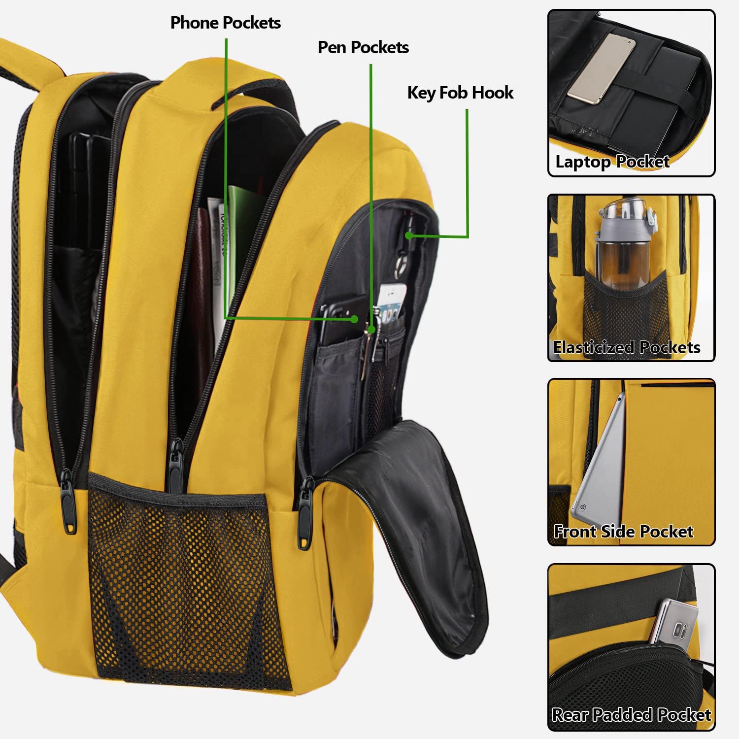 Rucsac Laptop, halber, Pro, Style & Storage, 15.6", Auriu