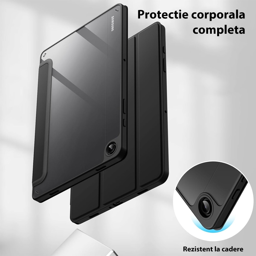 Husa tableta, Chucai, Samsung Galaxy Tab A9 Plus 11", transparent, negru