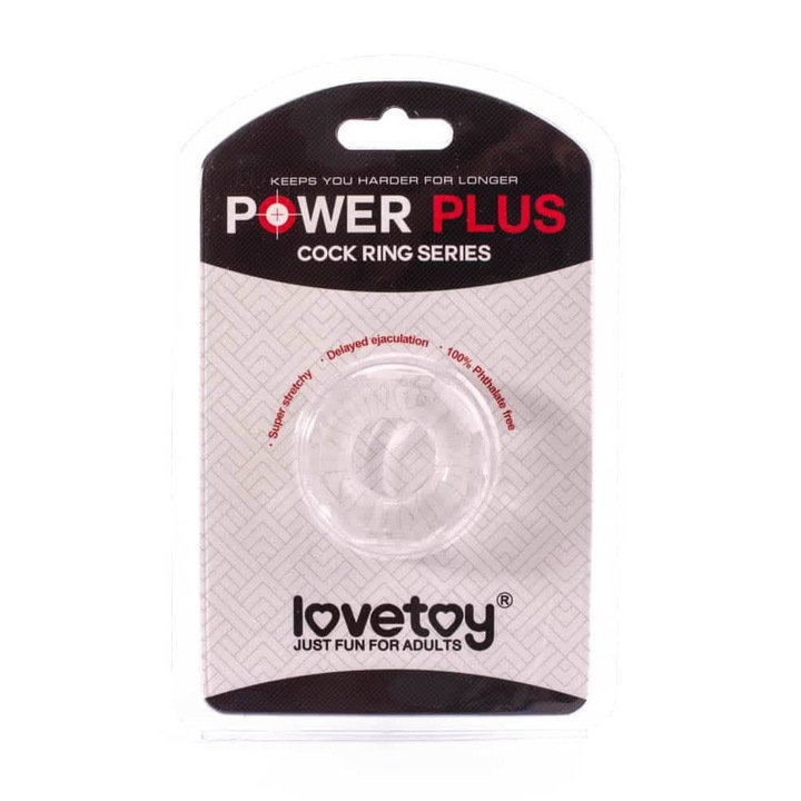 Пръстен Lovetoy Power Plus Cockring #8, Водоустойчив, Диаметър 1.6-2.4 см