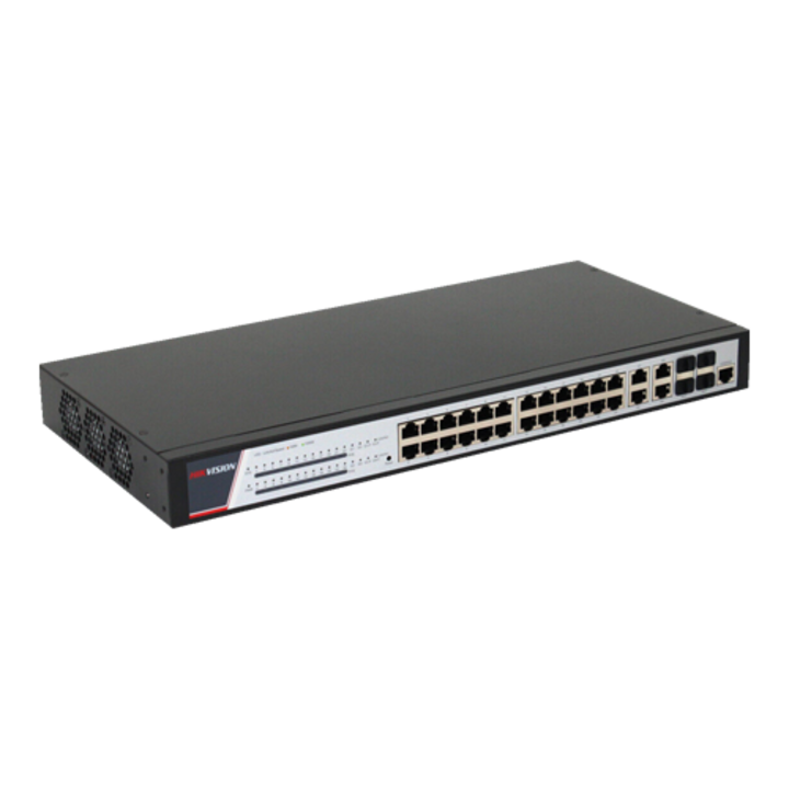 Суич 24 порта PoE 1000Mbps, 370W, 4 порта RJ45/SFPGigabit combo, управление - HIKVISION DS-3E2528P