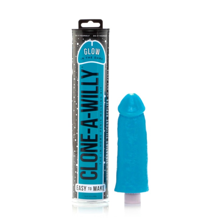 Kit vibratie, Clone-A-Willy, Glow-in-the-Dark, Albastru