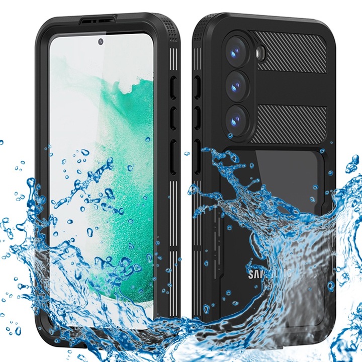 Samsung Galaxy S23 tok - ShellBox vízálló IP68 tok - fekete