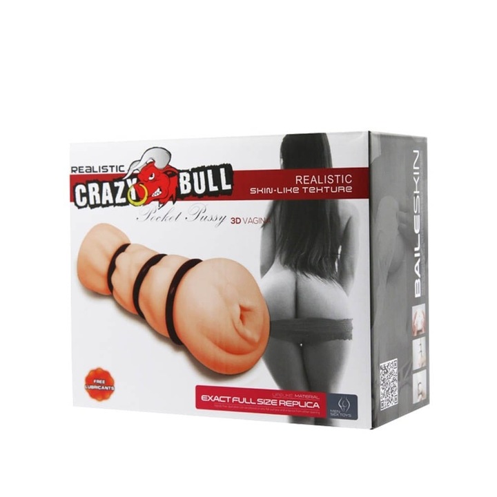 Вагинален мастурбатор Crazy Bull Pocket Pussy 3D, 16-20 см