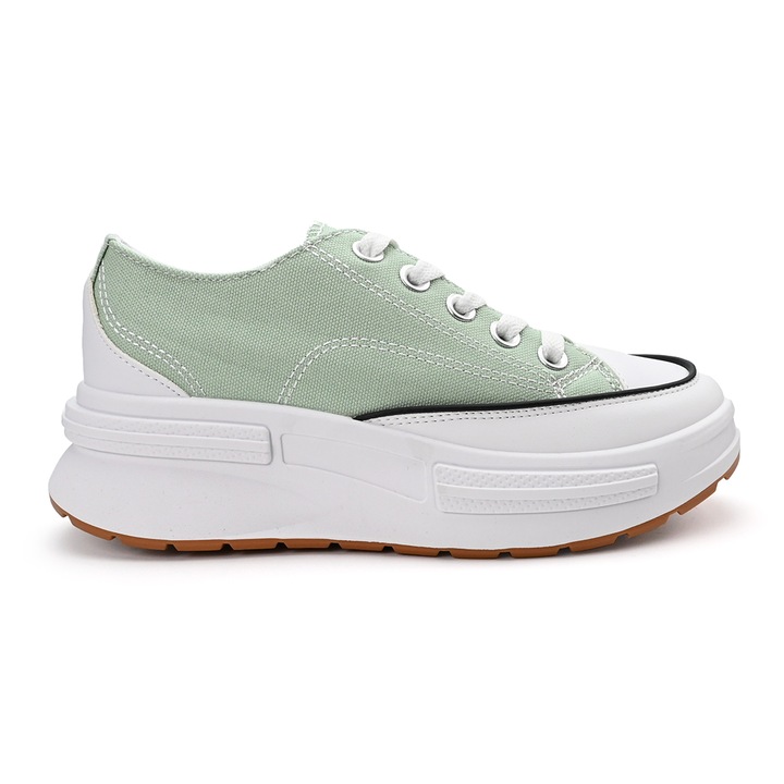 Tenisi de dama, cu talpa Flatform 1248, Verde