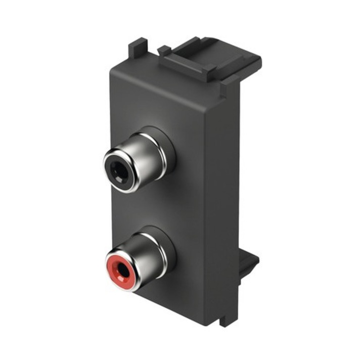 Priza Audio Stereo Tem 2xrca, Negru