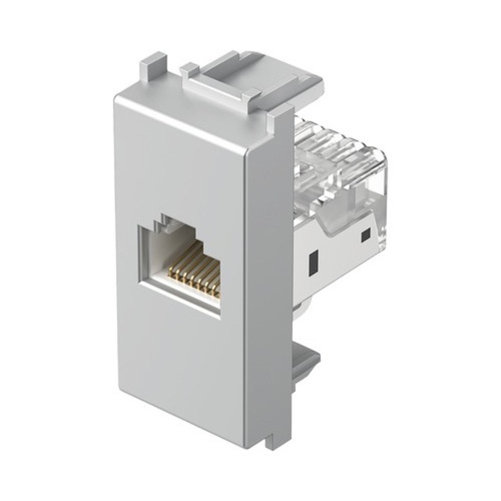 Priza Date Rj45 Simpla Tem Cat5e, Argintiu