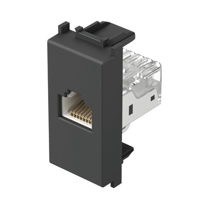 Priza Date Rj45 Simpla Tem Cat5e, Negru