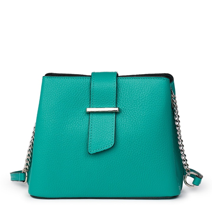 Mini poseta dama din piele Avery turcoaz