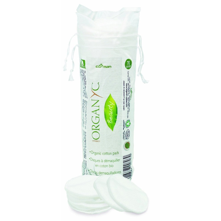 Dischete demachiante, Organyc, din bumbac organic -70 buc