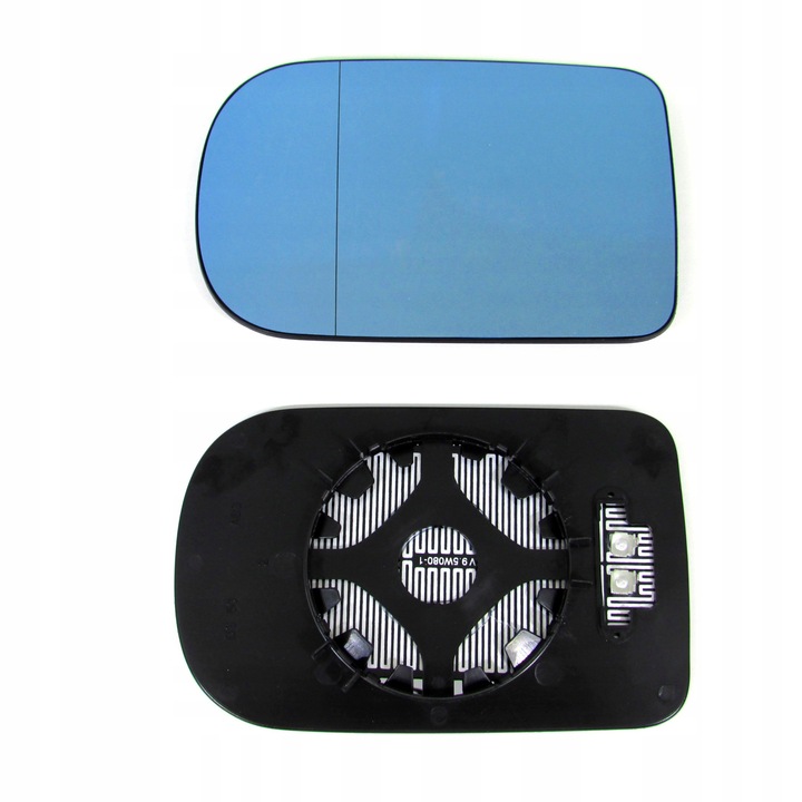 Sticla Oglinda, Stanga, Am BMW 5 E39, 7 E38, Incalzita, Sticla, Albastru/Negru
