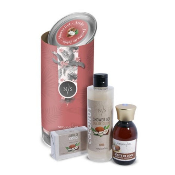 3 db ápolószeres csomagkészlet, Kókuszterápia, Kókuszos tusfürdő 250 ml + Kókuszolaj 125 ml + Kókuszszappan 100 g