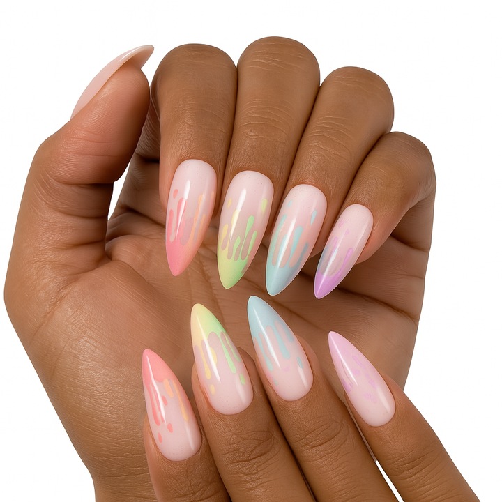 Produse nail art Set unghii false ASDIIT, aplicare usoara, durabile