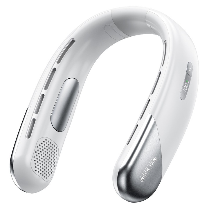 Вентилатор за врат LEIISVK, TEC технология, Преносим, дълъг живот на батерията, бял, 3 скорости