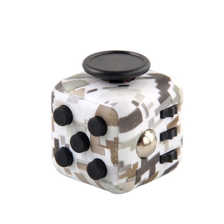 ASDIIT stresszoldó kocka, 6 funkciós, terepszínű szürke, 40g