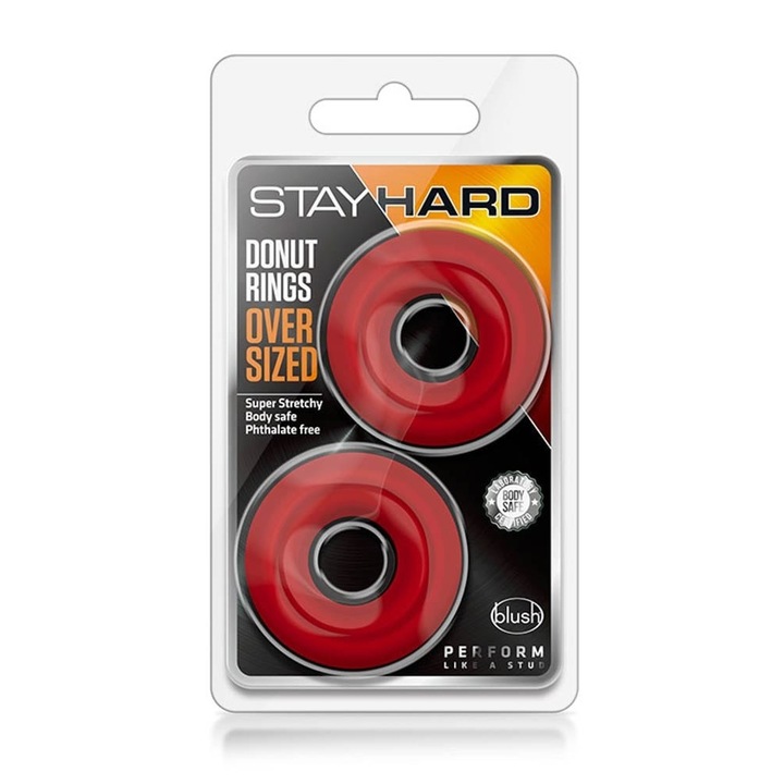 Пръстен Blush, Stay Hard Donut Rings, Голям размер, Диаметър 4-6 см, Червен