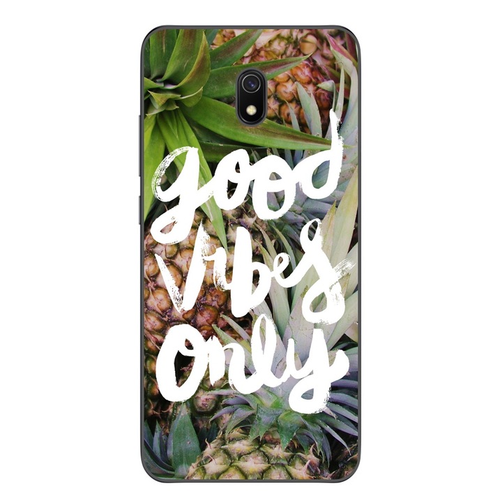 Калъф, съвместим с Xiaomi Redmi 8A Silicon Gel Tpu Model Good Vibes Only
