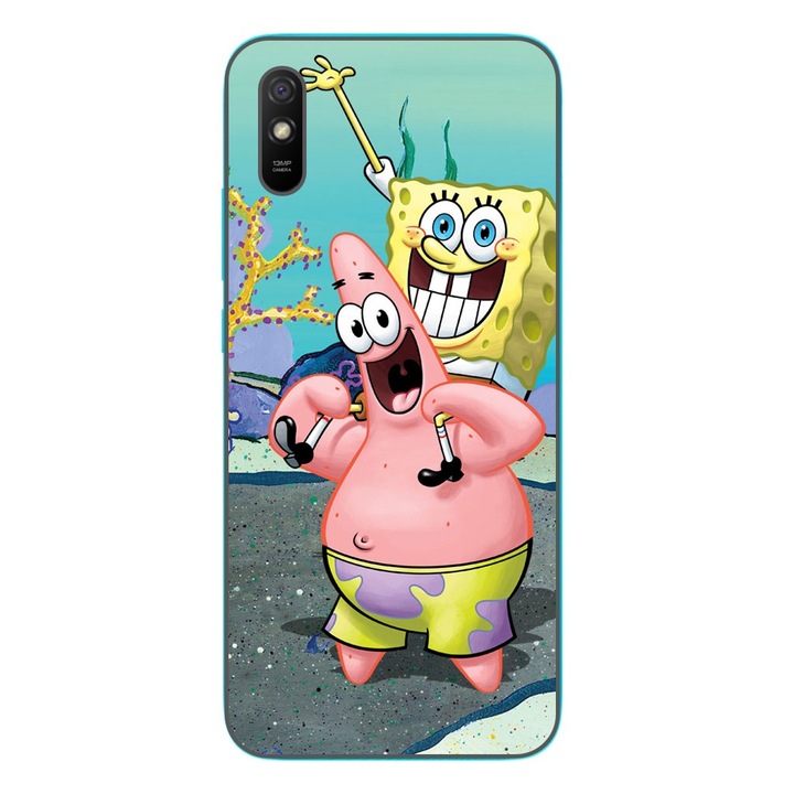 Husa compatibila cu Xiaomi Redmi 9A Silicon Gel Tpu Model Spongebob