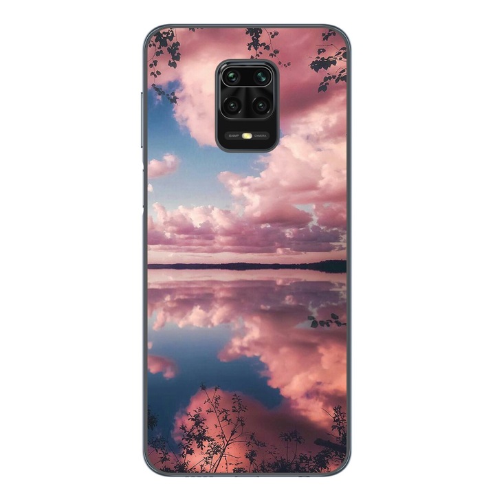 Кейс съвместим с Xiaomi Redmi Note 9 Pro Silicon Gel Tpu Модел Pink Clouds