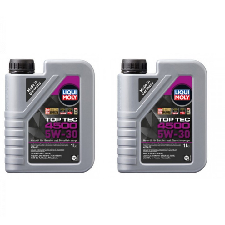 Pachet 2 litri Ulei Motor Sintetic Liqui Moly Top Tec 4500 5W30