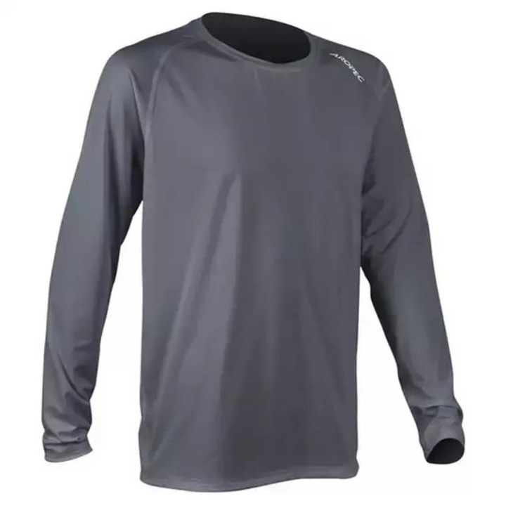 Блуза с пълна UV защита Aropec Loosefit, сива, ликра, UPF50, Сив