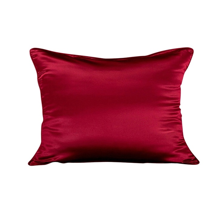 Fete de perna, Malbery, 100% matase naturala de dud de clasa A, 40 x 60cm, Fermoar, Rosu