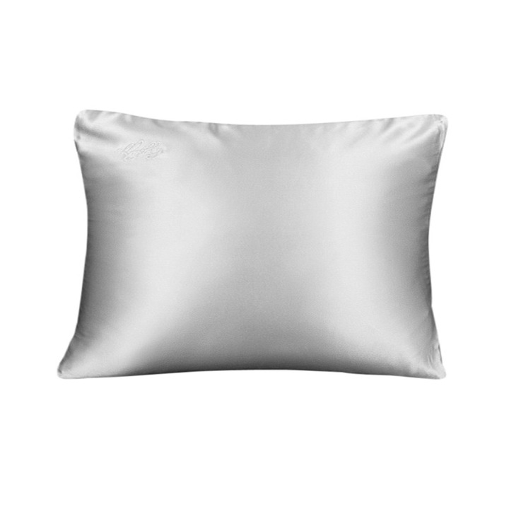 Fete de perna, Malbery, 100% matase naturala de dud de clasa A, 50 x 70cm, Fermoar, Argintiu, Gri