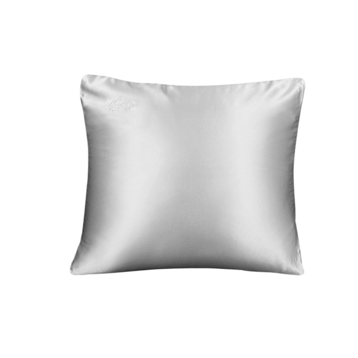 Fete de perna, Malbery, 100% matase naturala de dud de clasa A, 70 x 80cm, Fermoar, Argintiu, Gri