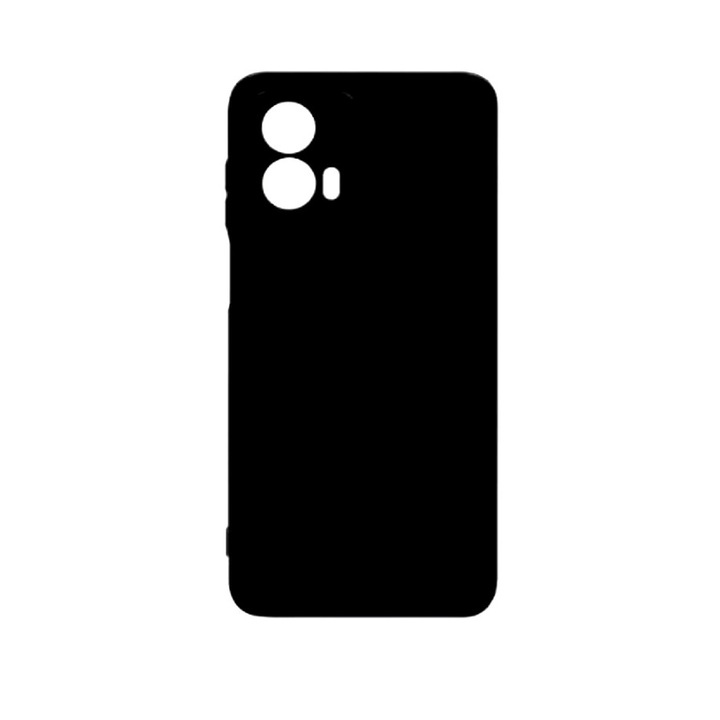 Husa compatibila cu Motorola Moto G04 / G24, Silicon Cover, Interior Microfibra, Protectie Camere, Negru, Atlas