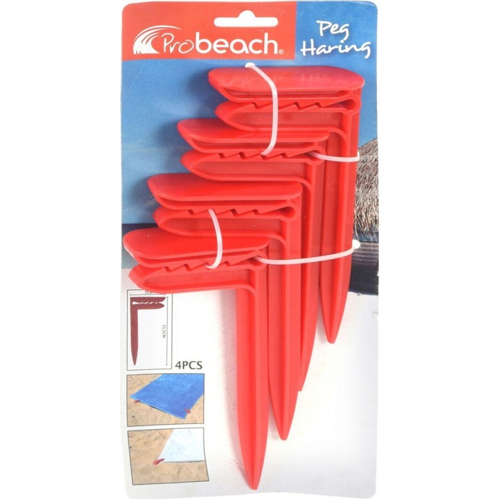 Herring clips strandtörölköző rögzítő 4 db piros